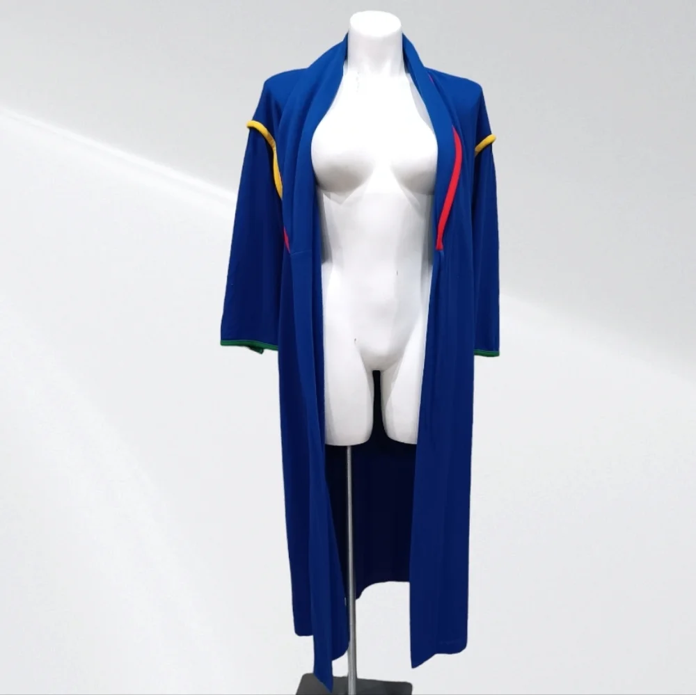Vintage Tiffany Lounge Wear Unisex Robe Sz M ROYAL Blue Mork & Mindy 70s Style - Picture 5 of 8